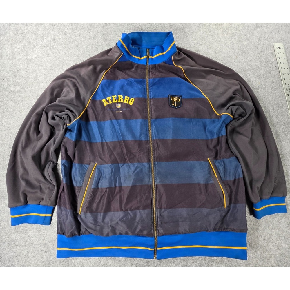 Nike BRS Products Jacket Men 3XL Blue Striped Full Zip Logo Vintage RARE